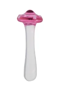 Üveg pink mushroom anal plug.
