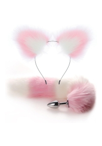 Pink cicafülek és plug rókafarok.