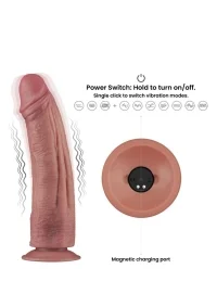 CLARK kétrétegű vibro cock,akkus -27cm