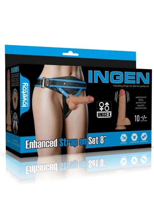 Vibrating Enhanced Strap on Set,akkus - kép 5
