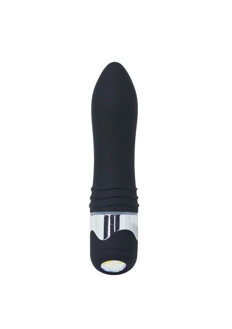Bársonyos vibrátor kővel-16cm.